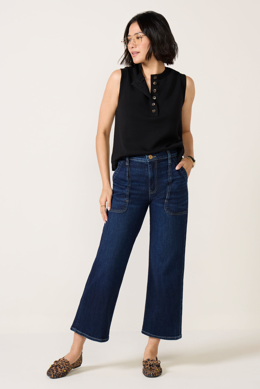 Petite Avery Pork Chop Pocket Straight Jean