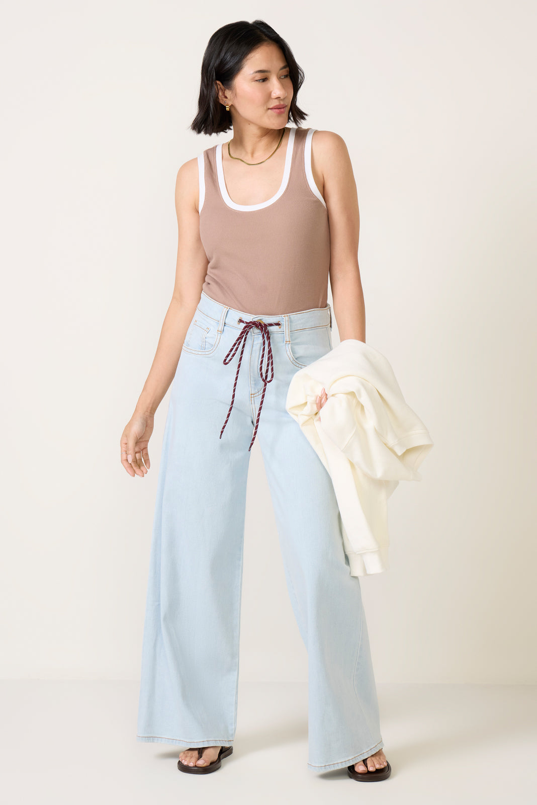 Petite Maya Wide Leg w Tie Waist