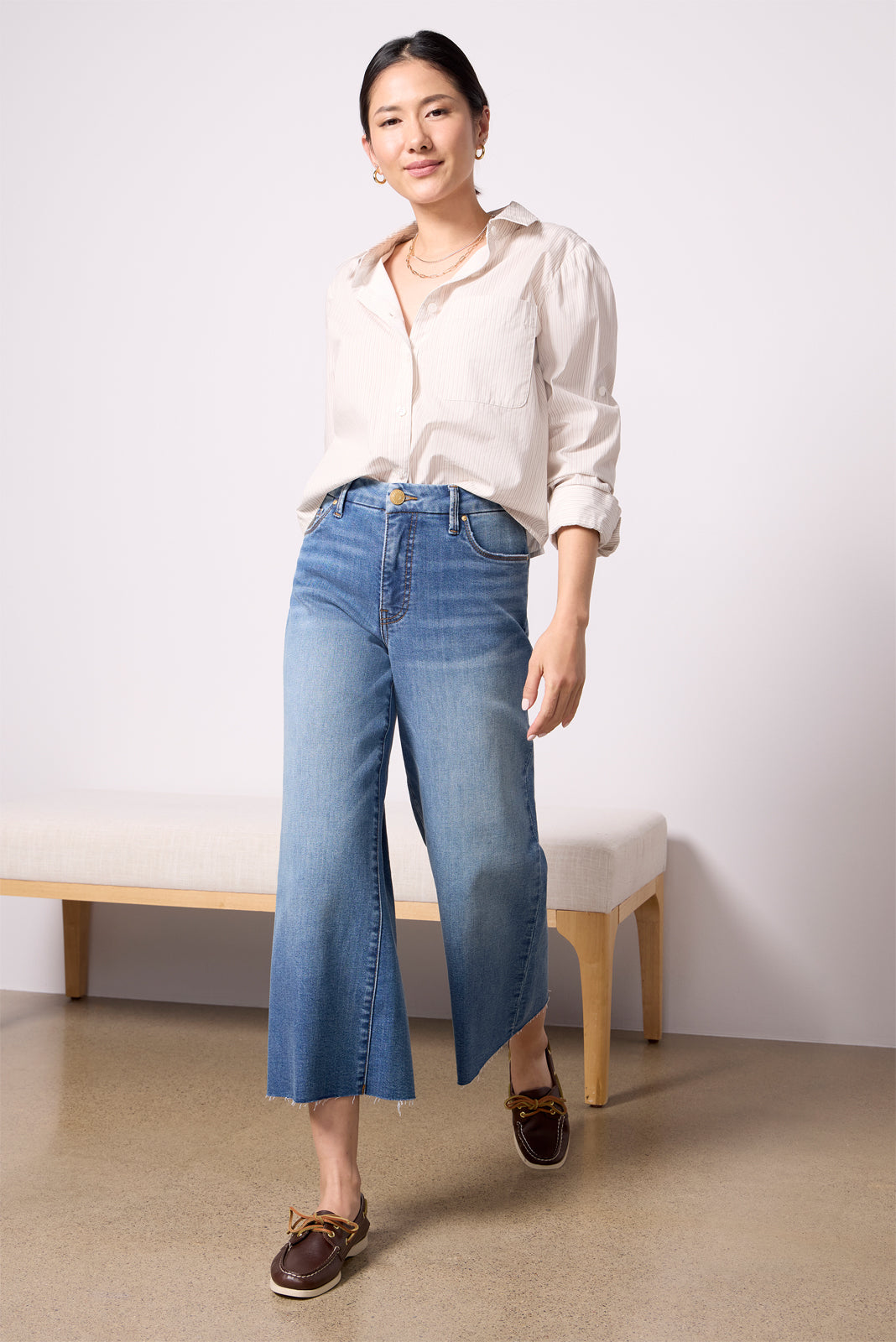 Petite Meg Wide Leg Raw Hem