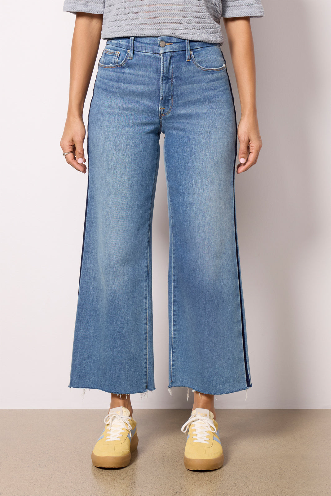 Good Waist Palazzo Crop Tux Stripe