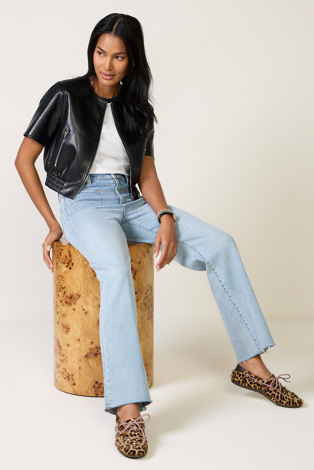 Billie Leather Bomber