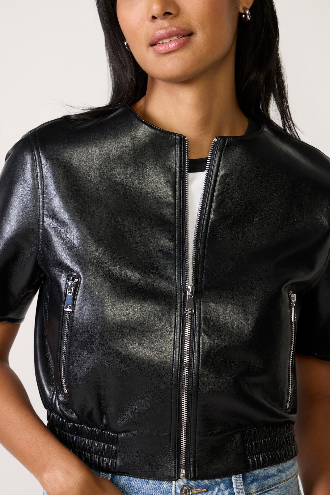 Billie Leather Bomber
