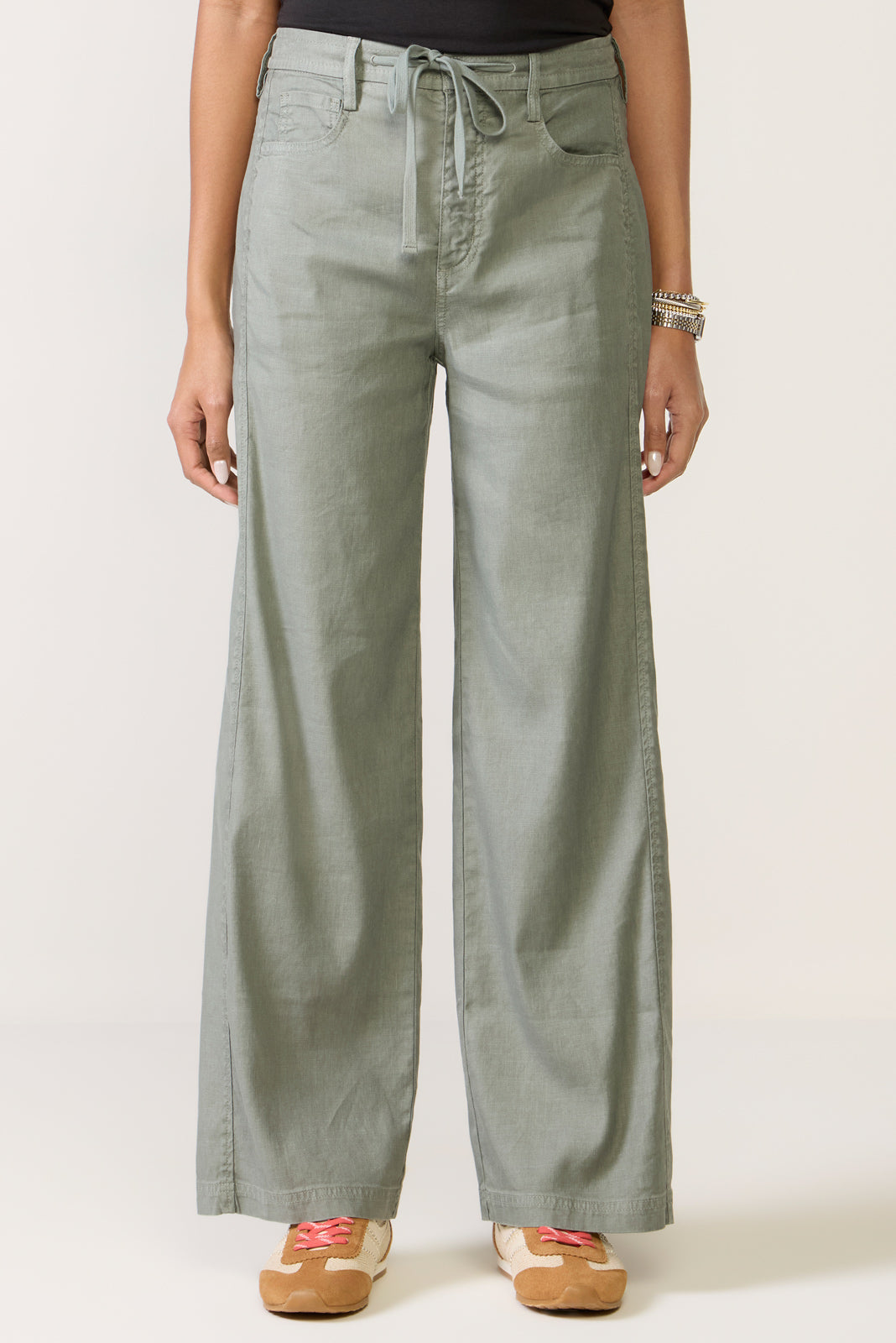 Joelle Stretch Linen Trouser with Tie Waist