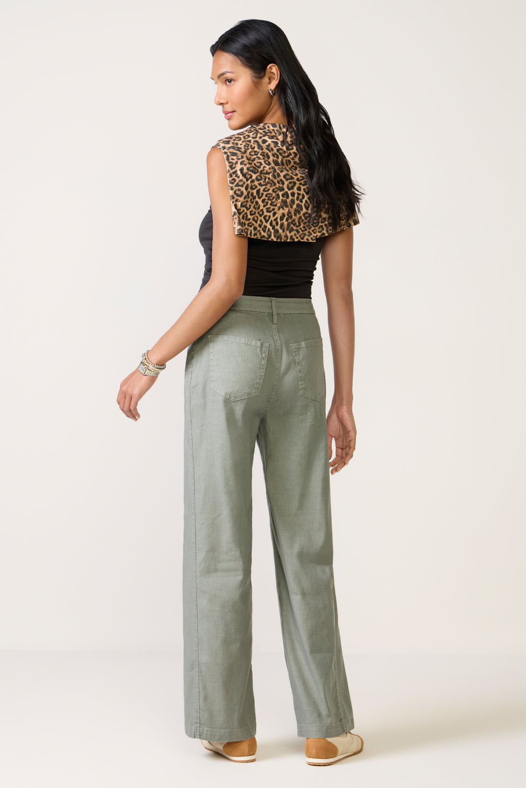 Joelle Stretch Linen Trouser with Tie Waist