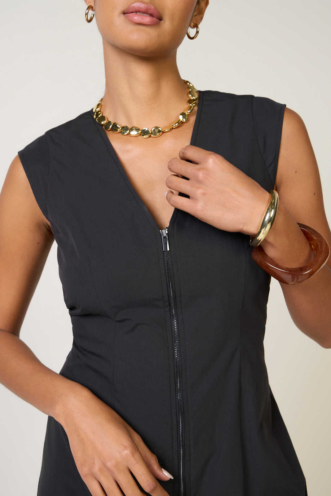 Laurel Zip Front Midi Dress