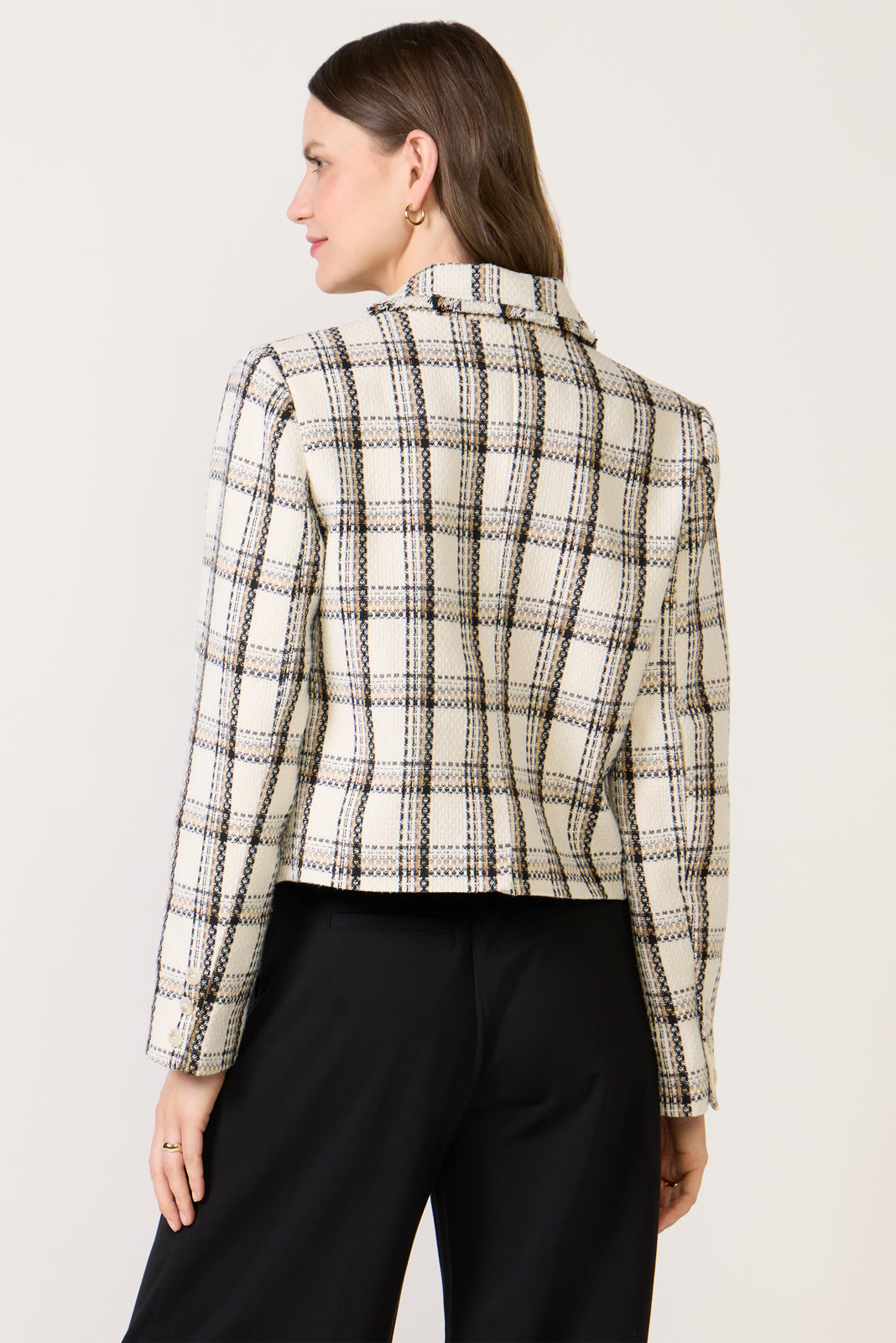 Amy Raw Edge Plaid Jacket