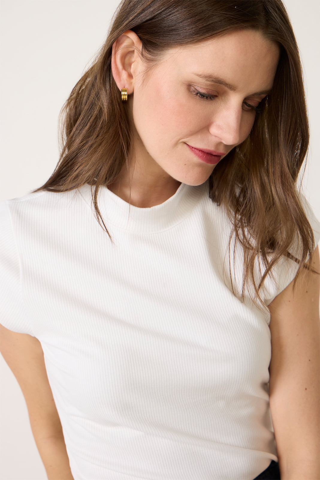 Kori Mock Neck Rib Top