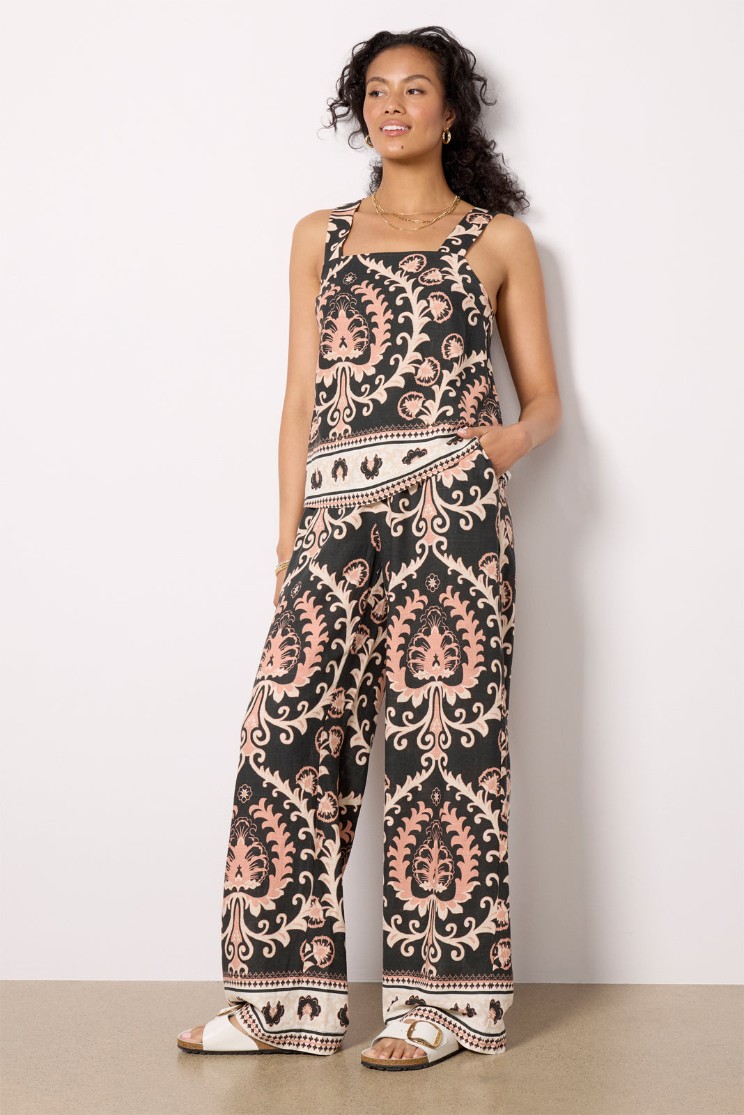 Printed Button Back Tank