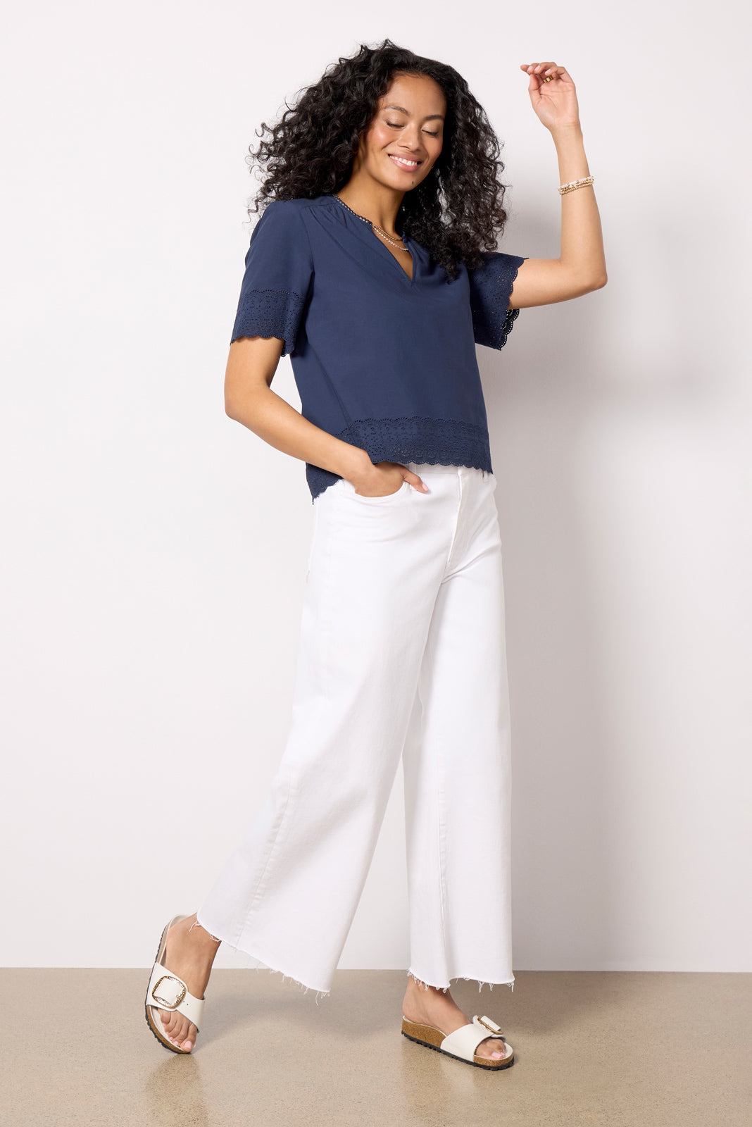 Blair Cutwork Trim Top