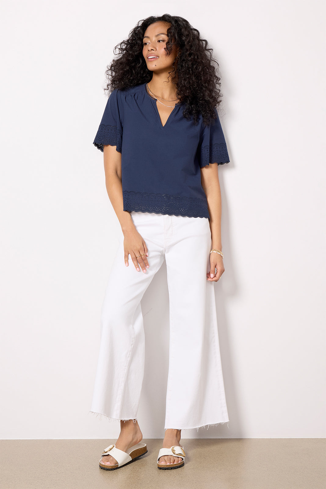 Blair Cutwork Trim Top
