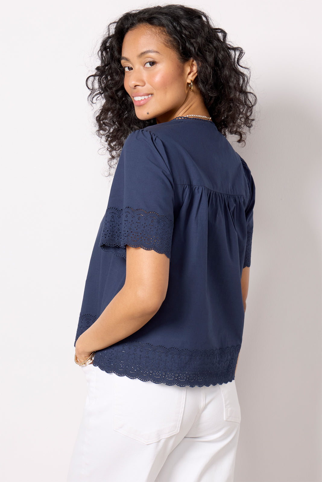 Blair Cutwork Trim Top