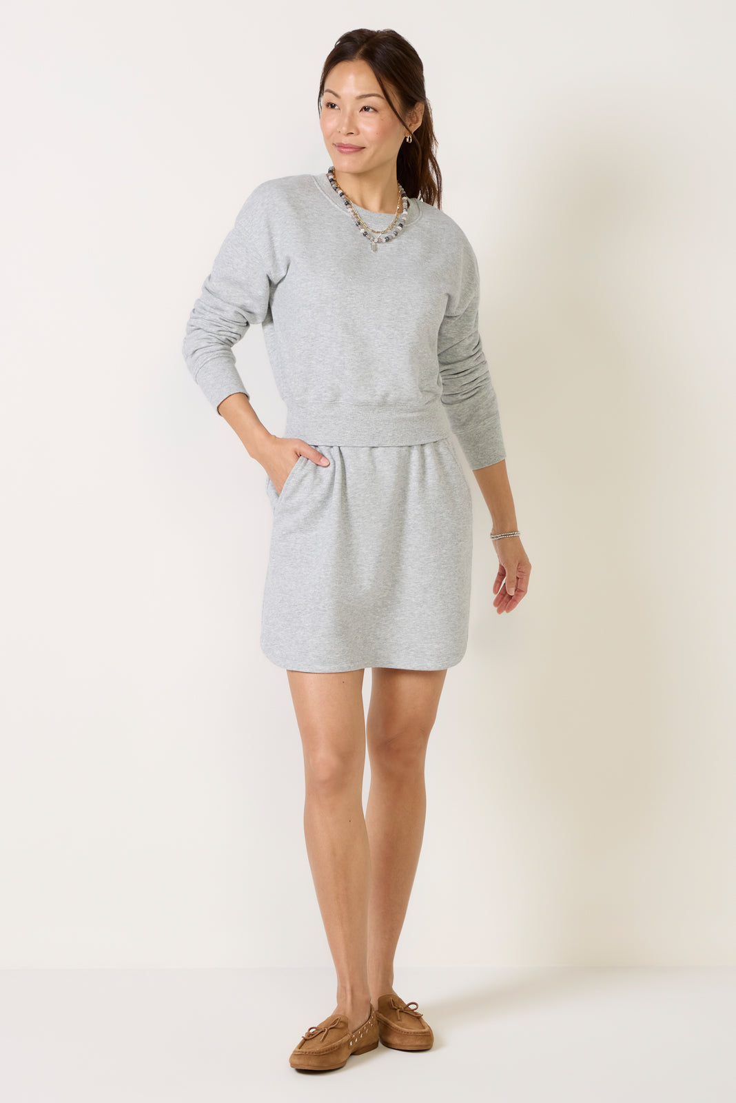 grey sweater mini dress Bearsland Women's V-Neck Long Sleeve Maternity Dresses Nursing Dresses main image 1