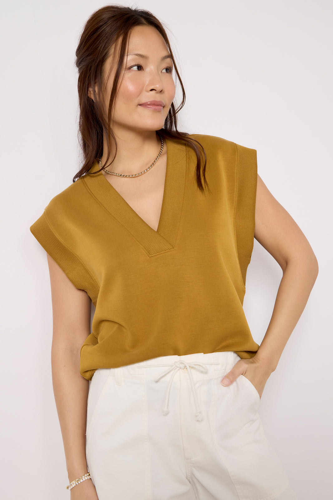 Eva Sleek V Neck Top