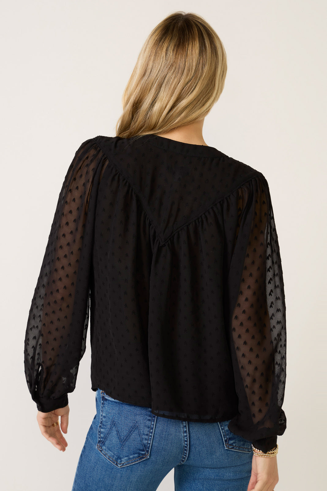 Lainey Heart Clip Dot Blouse