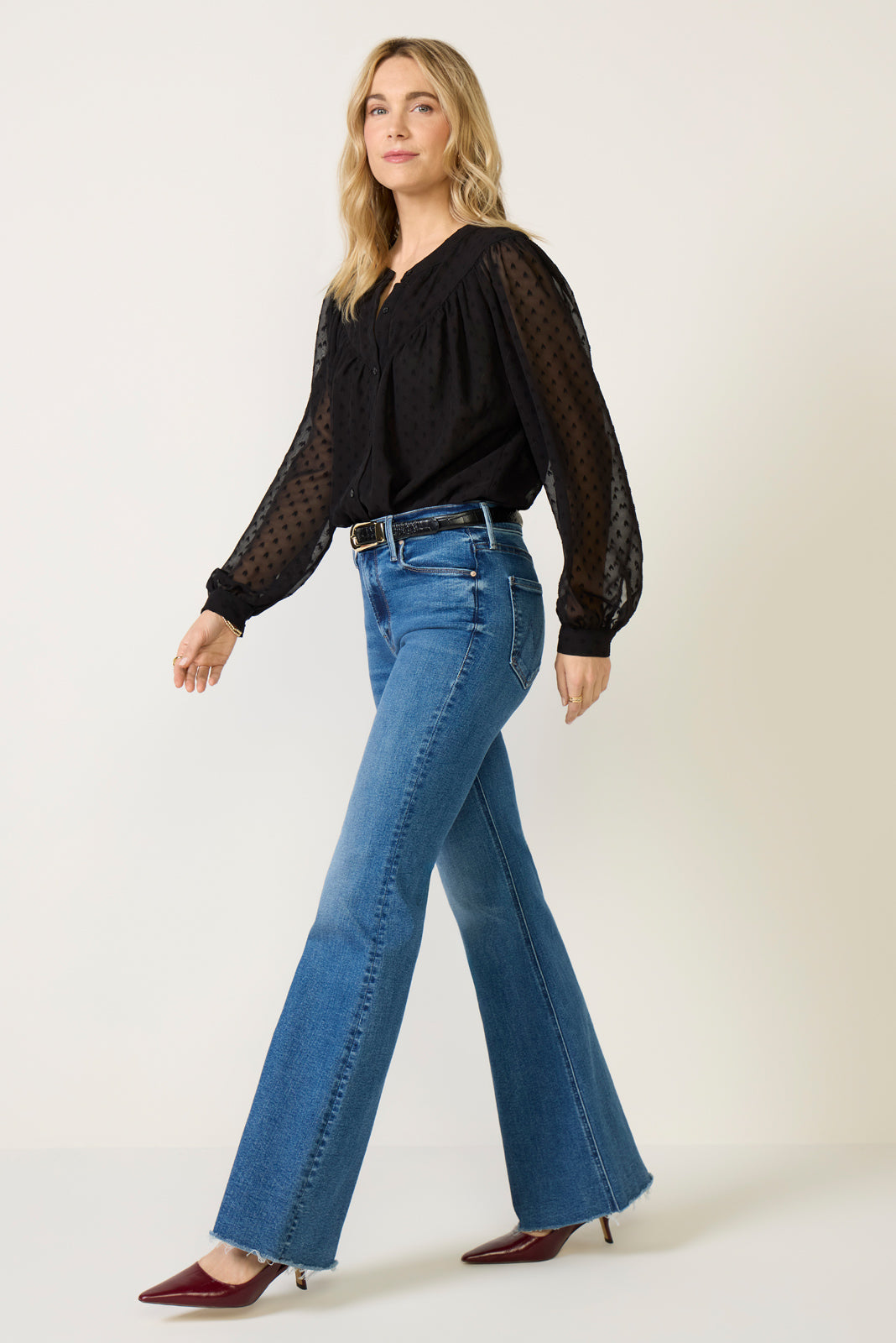 Lainey Heart Clip Dot Blouse