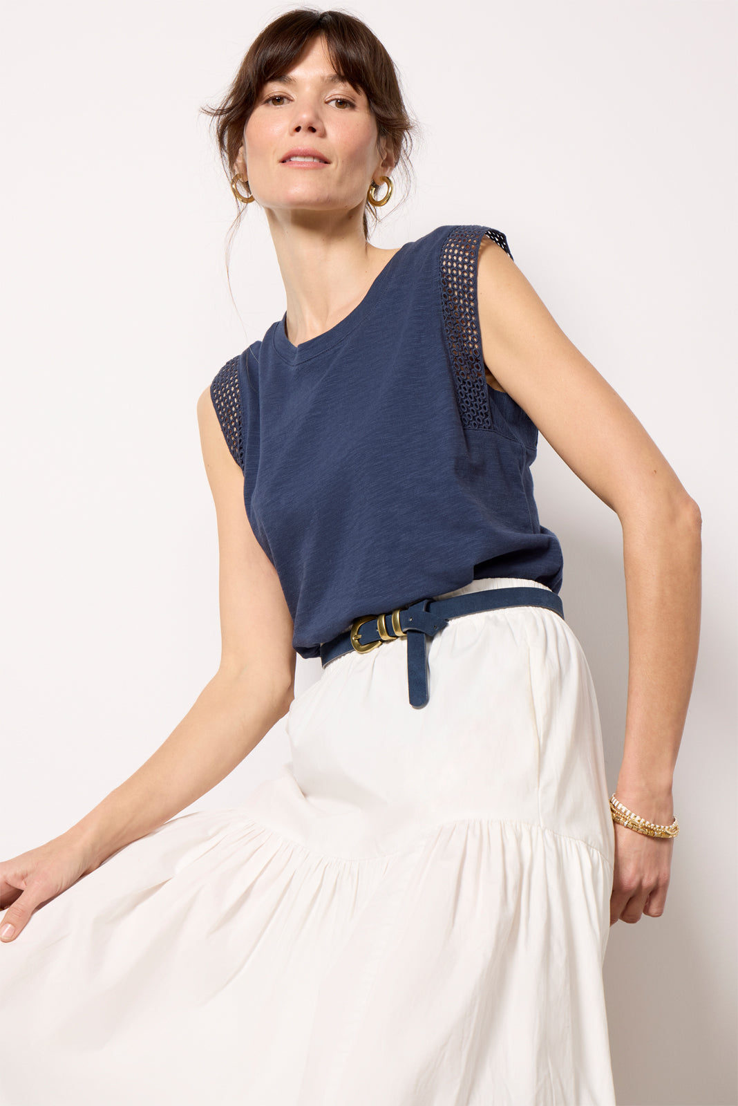 Penelope Eyelet Trim Tank