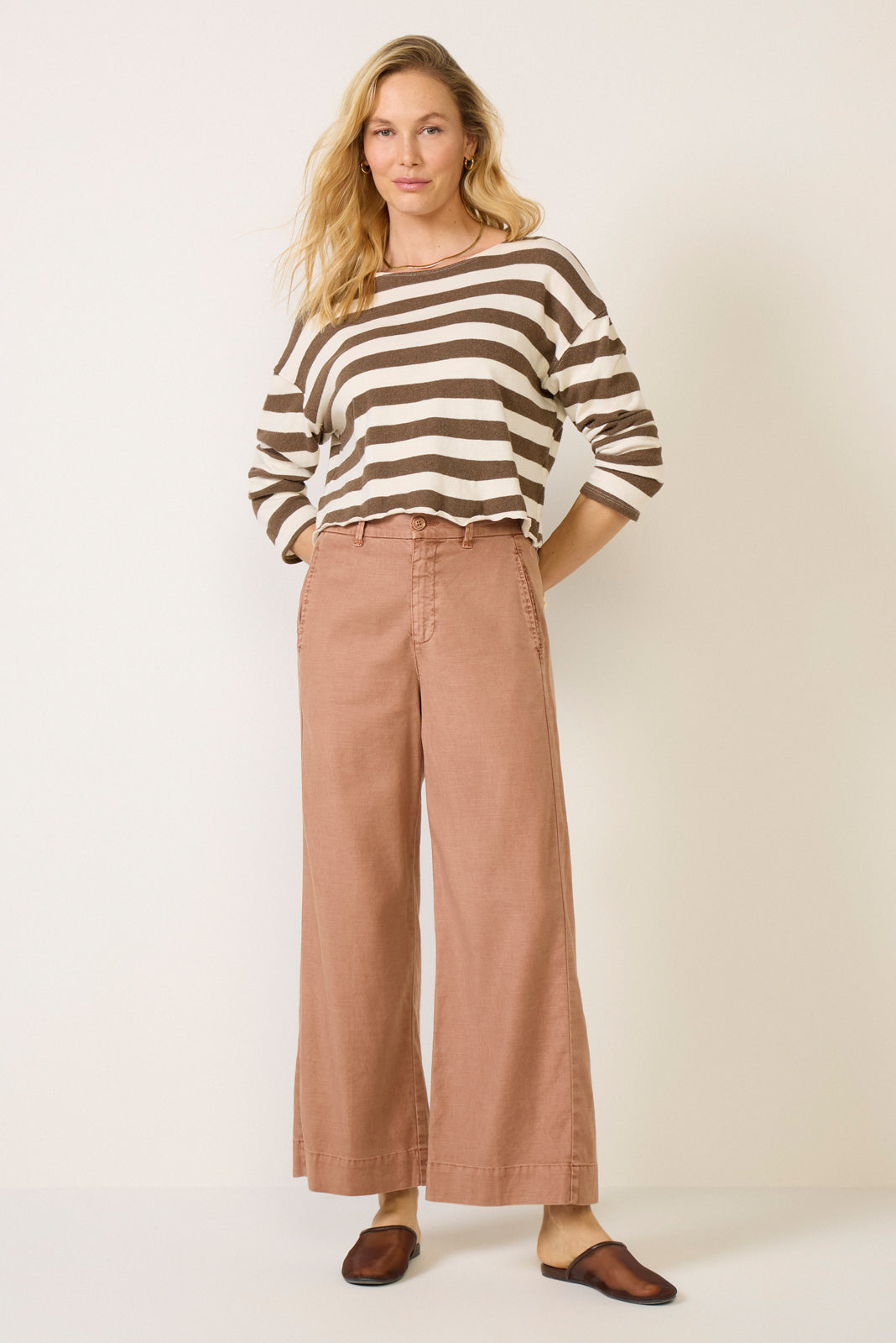 Joelle Stretch Linen Crop Pant