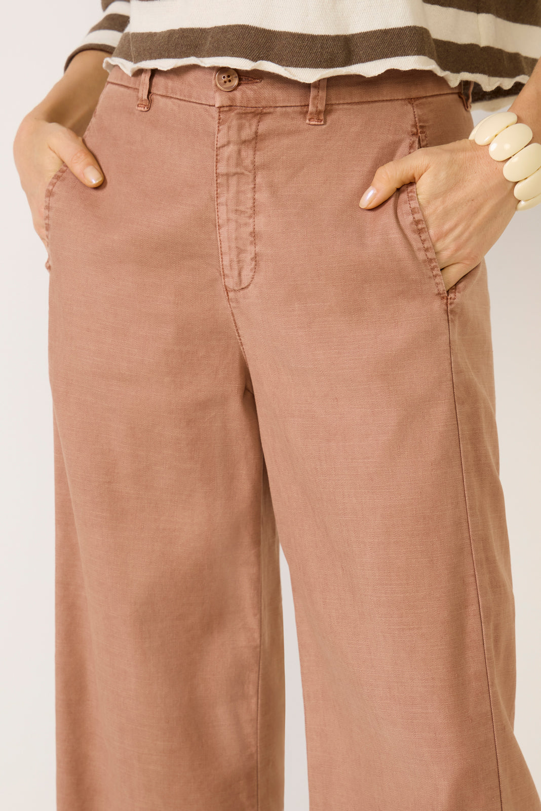 Joelle Stretch Linen Crop Pant