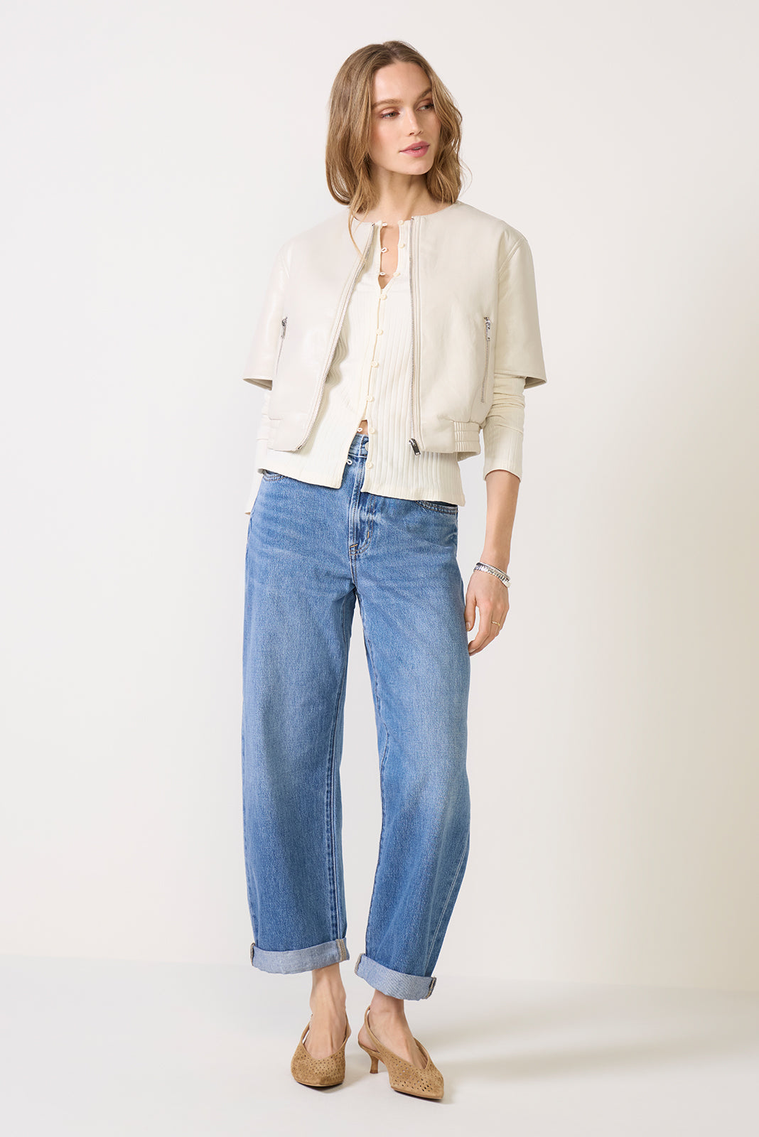 Billie Leather Bomber