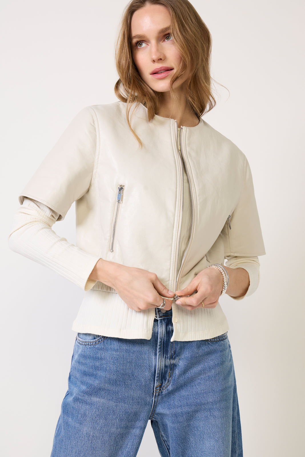 Billie Leather Bomber