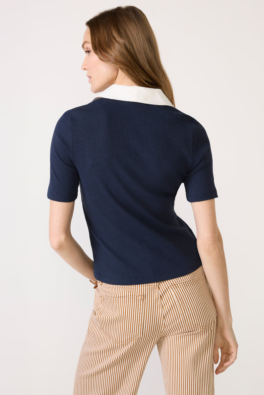 Catie Ribbed Polo Top