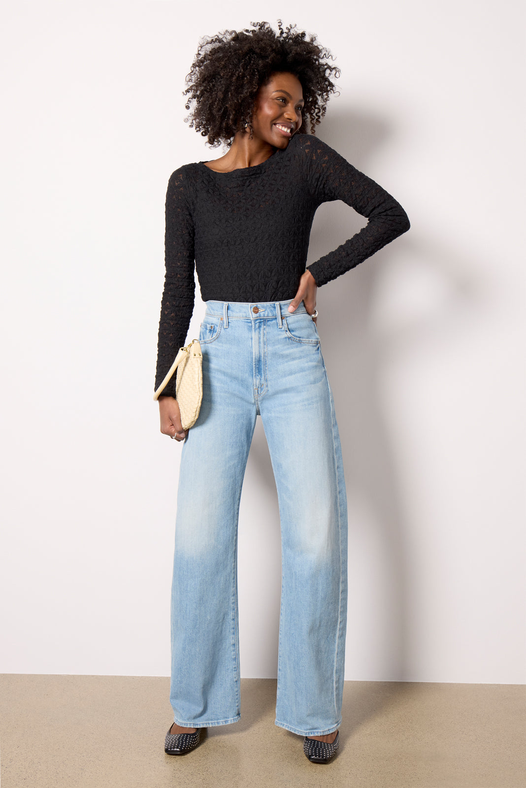 Long Sleeve Textured Boatneck Top