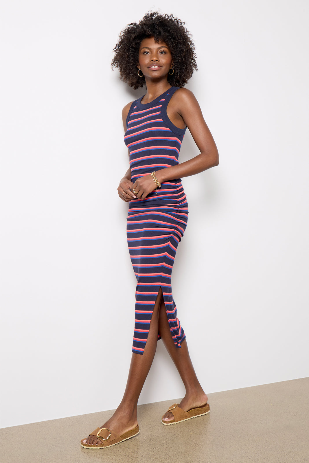 MICHAEL STARS Women's Wren Stripe Dress, Size XL, Blue MICHAEL STARS Women's Wren Stripe Dress, Size XL, Blue