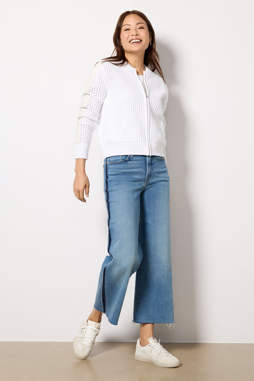 Harlow Open Stitch Bomber