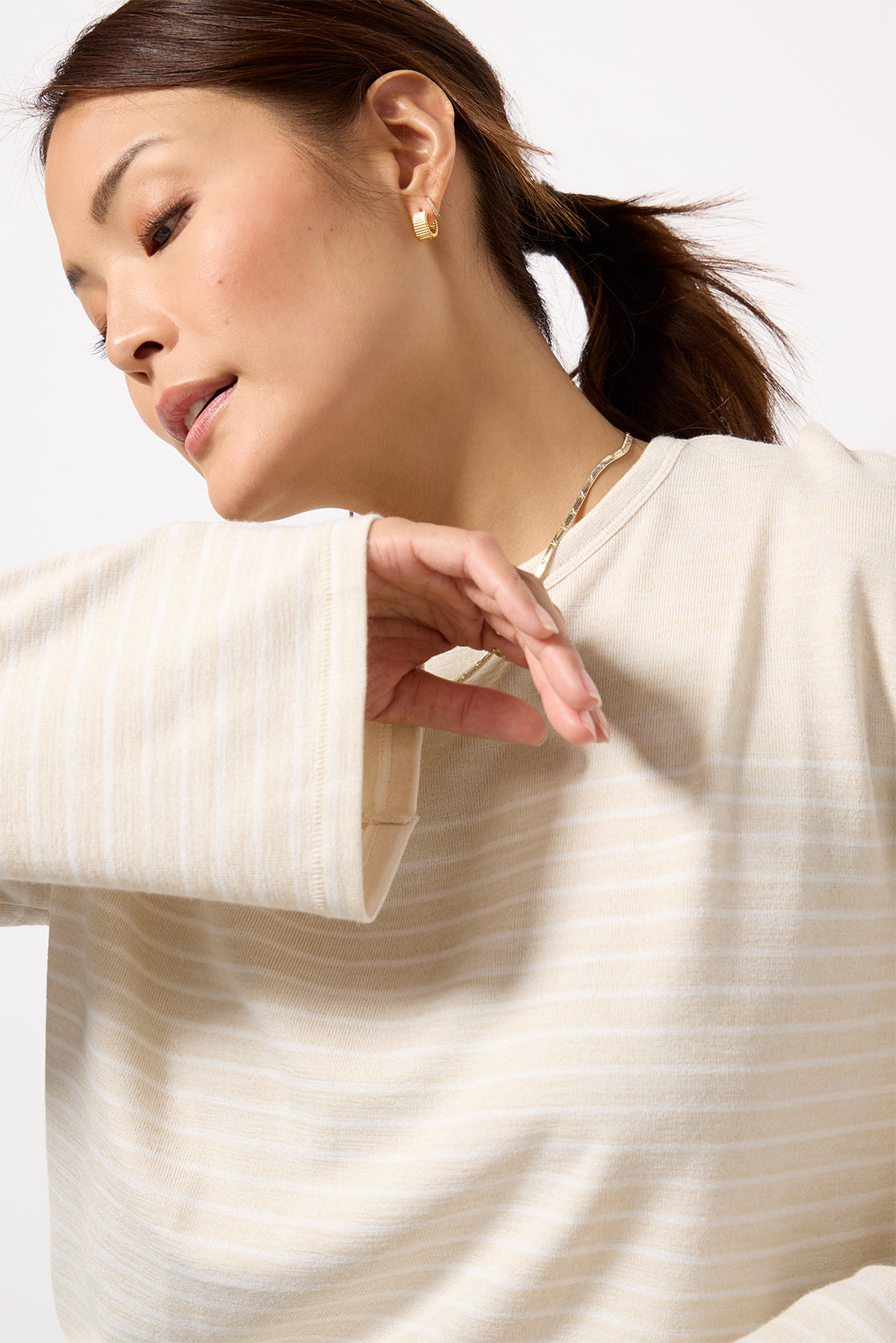 The Knit Stripe Boxy Long Sleeve