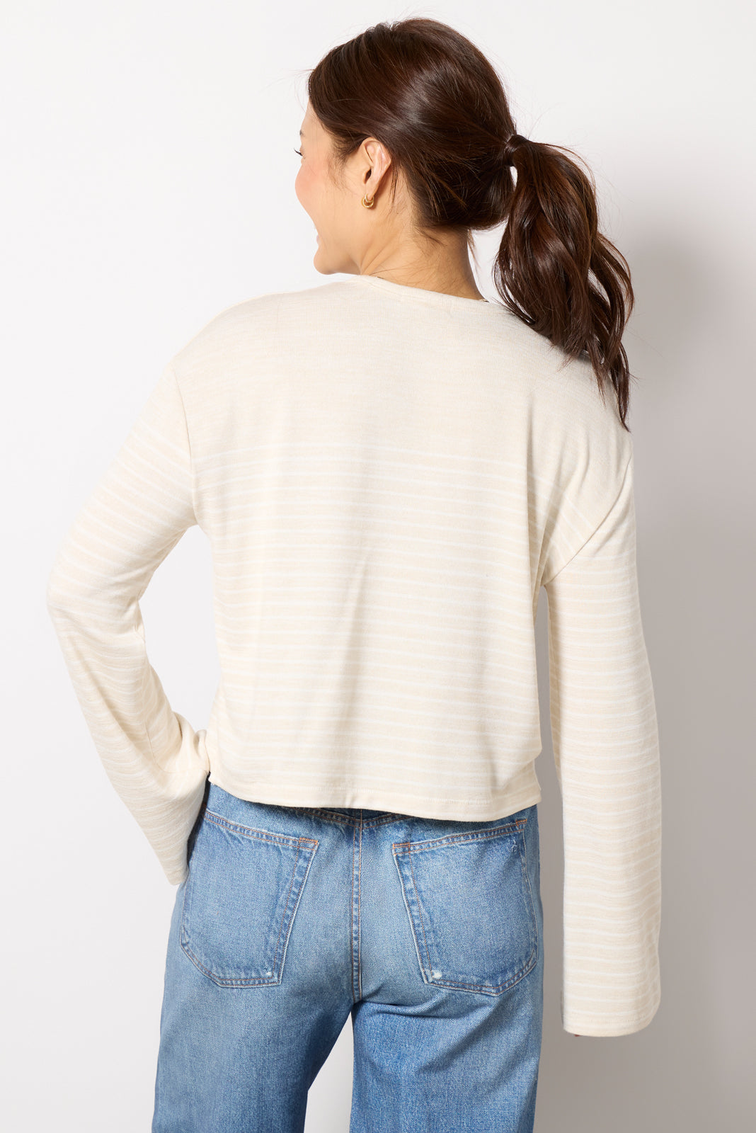 The Knit Stripe Boxy Long Sleeve