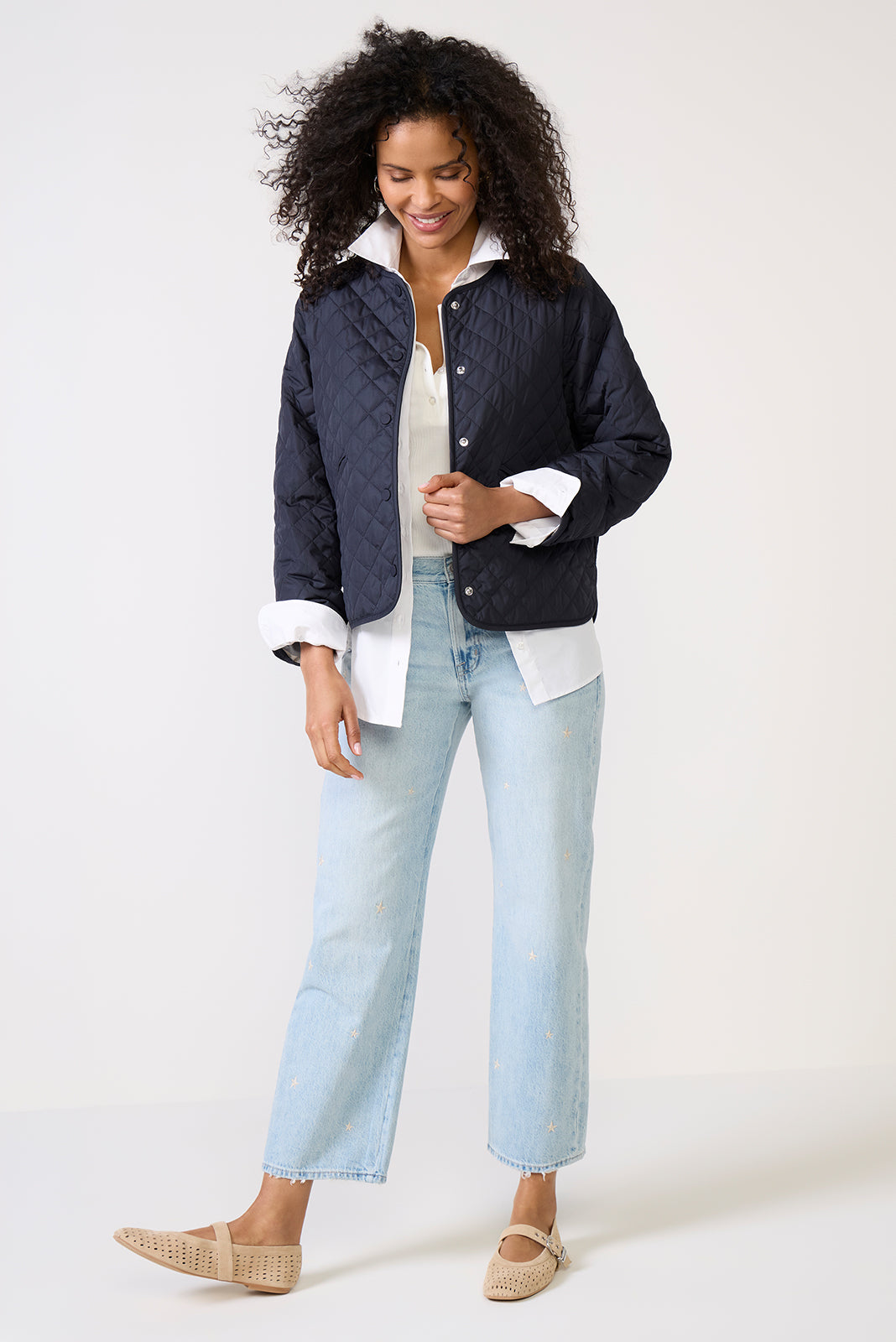 Cashel Collarless Quilted Jacket