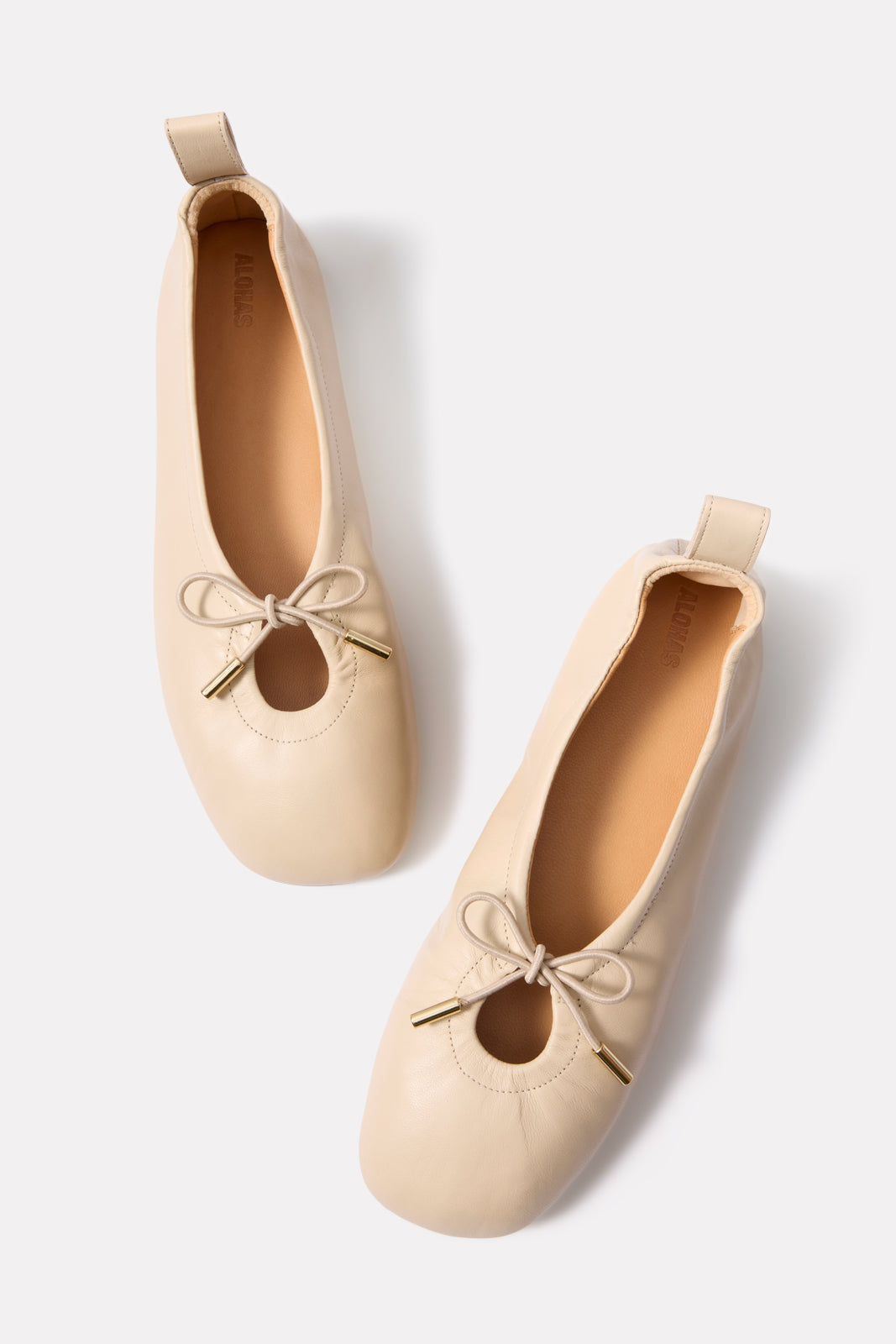 Rosalind Cream Leather Ballet Flats