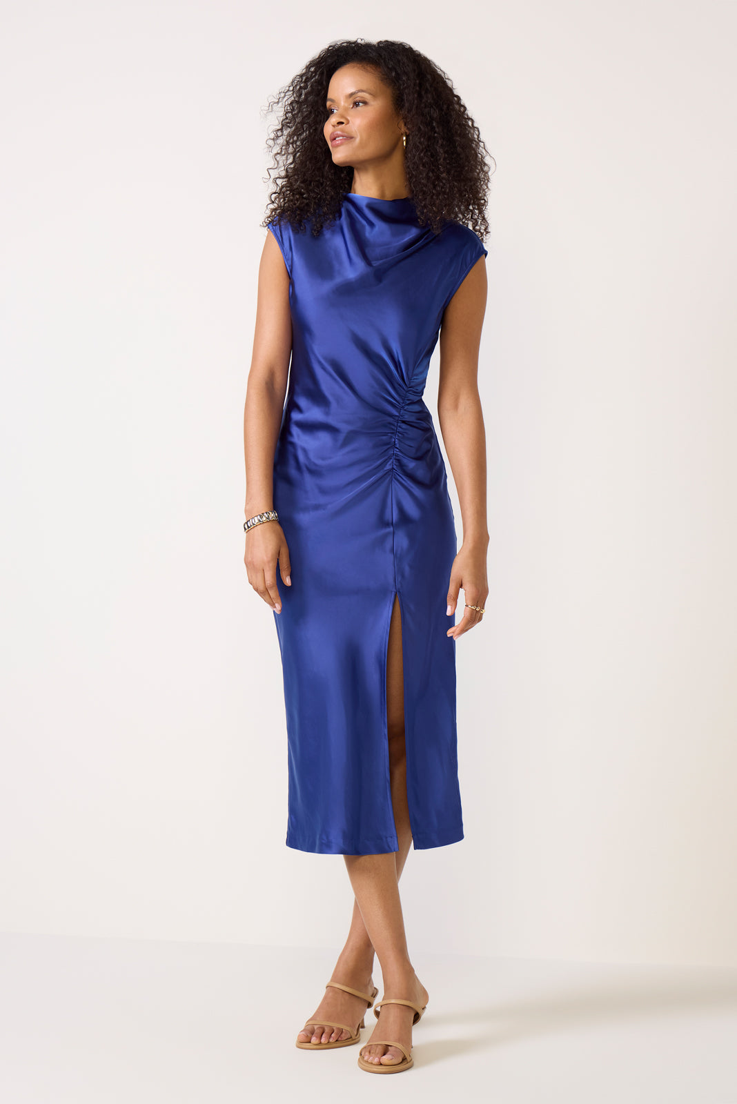 SANCTUARY Women's Modern Satin Dress, Size XS, Blue SANCTUARY Women's Modern Satin Dress, Size XS, Blue