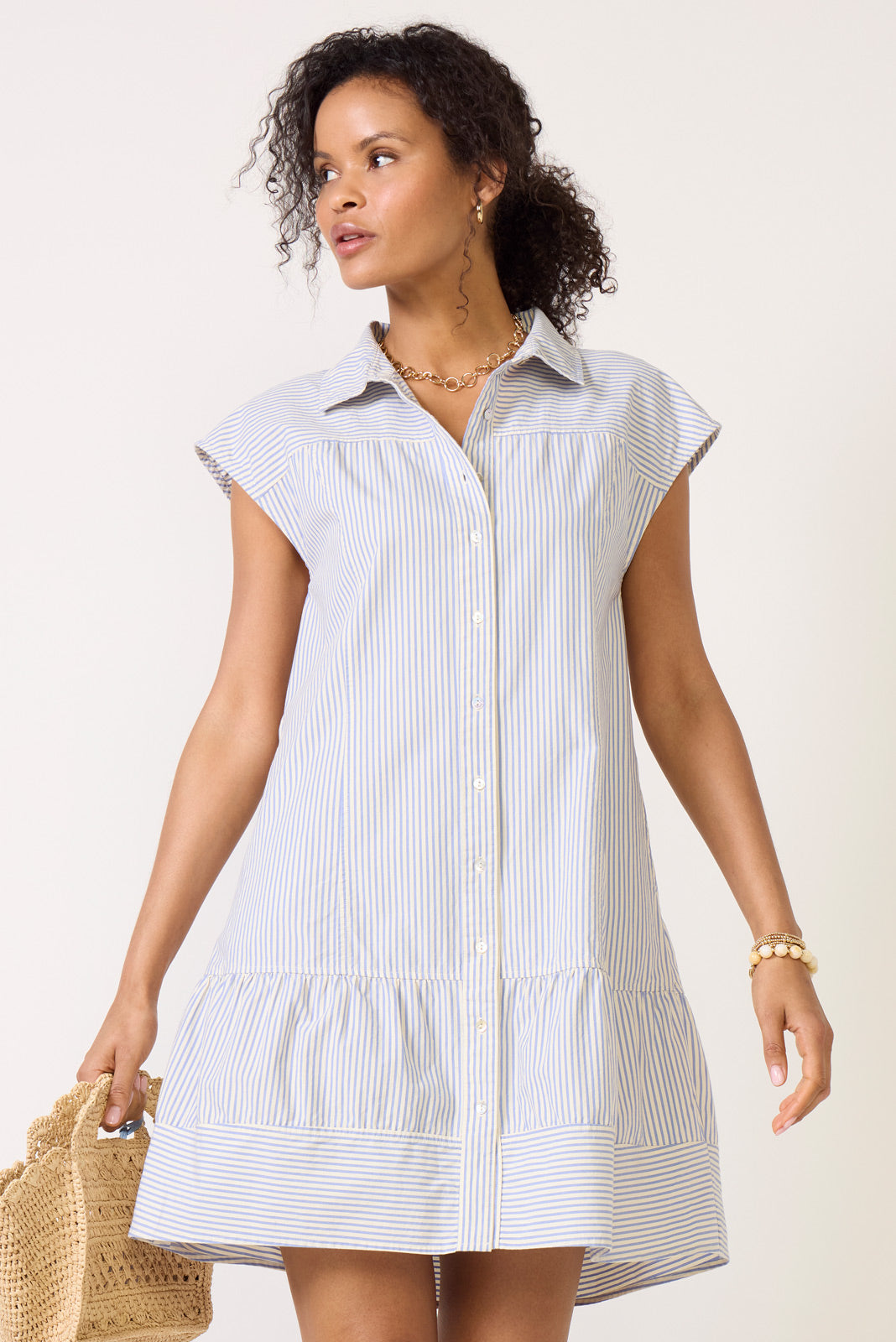 MELISSA NEPTON Women's Mimi Shirt Dress, Size XS, Blue