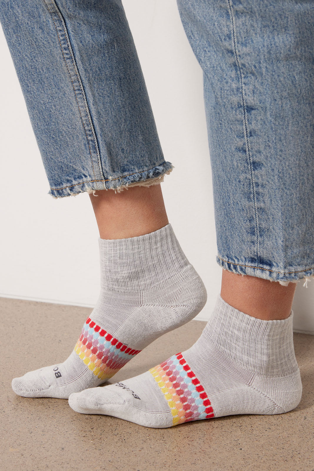 Honeycomb Stripe Quarter Sock