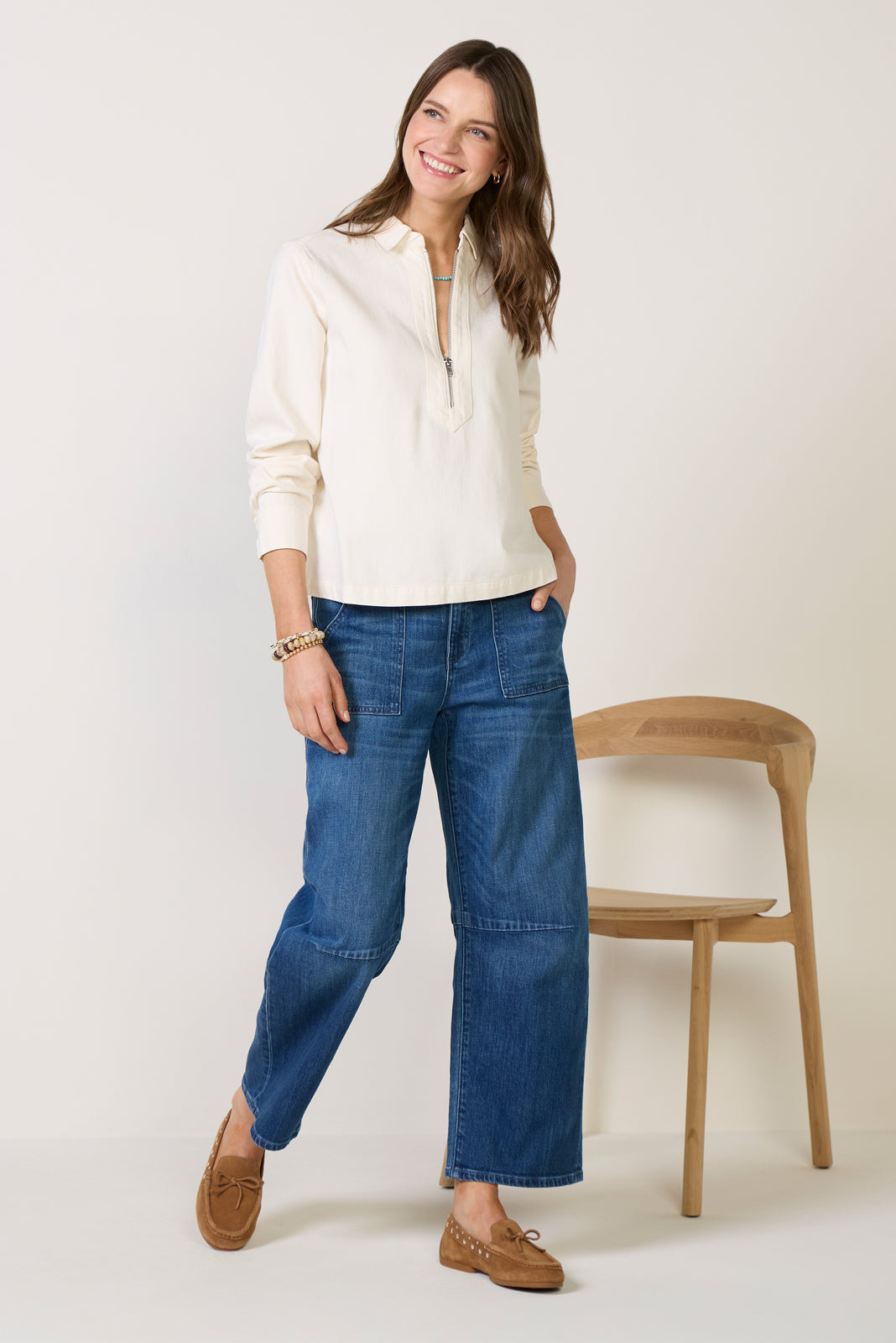 Zip Front Pullover Top