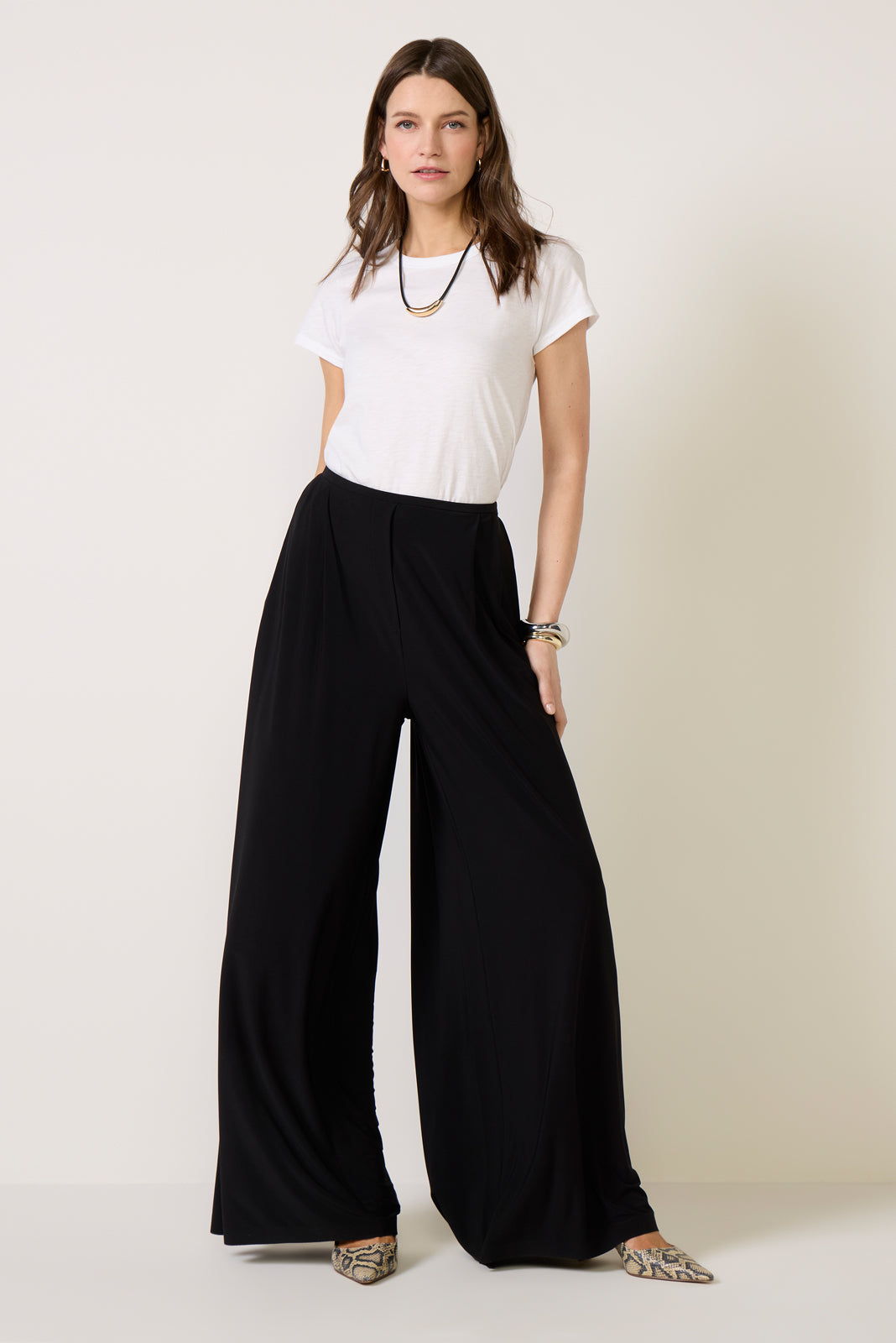 Pleated Wide Leg Pant
