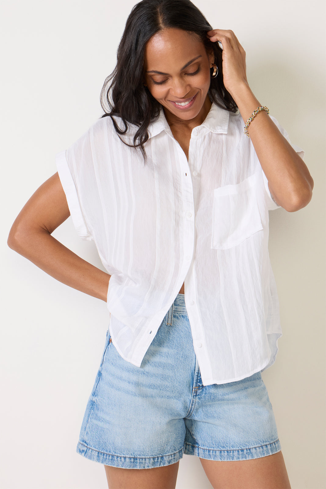 Short Sleeve Textured Shirt