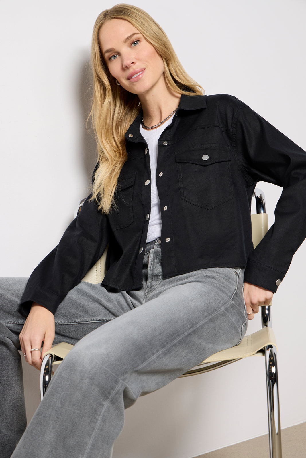 Frankie Stretch Linen Shacket