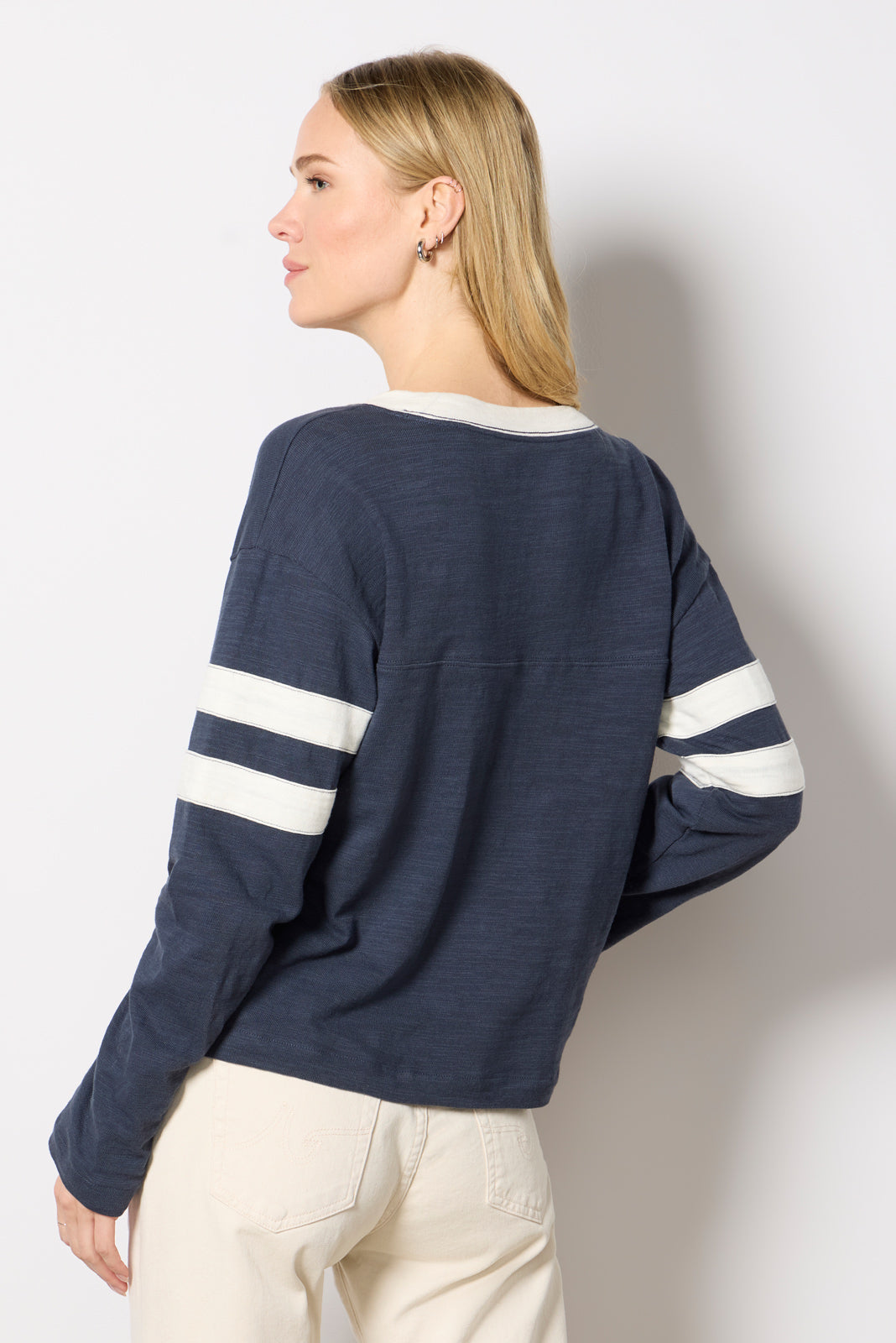 Sunwashed Slub V Neck Top