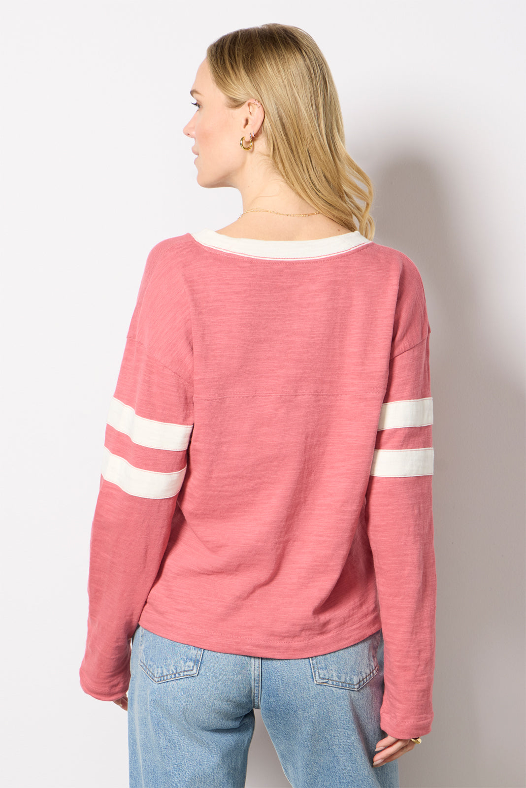 Sunwashed Slub V Neck Top