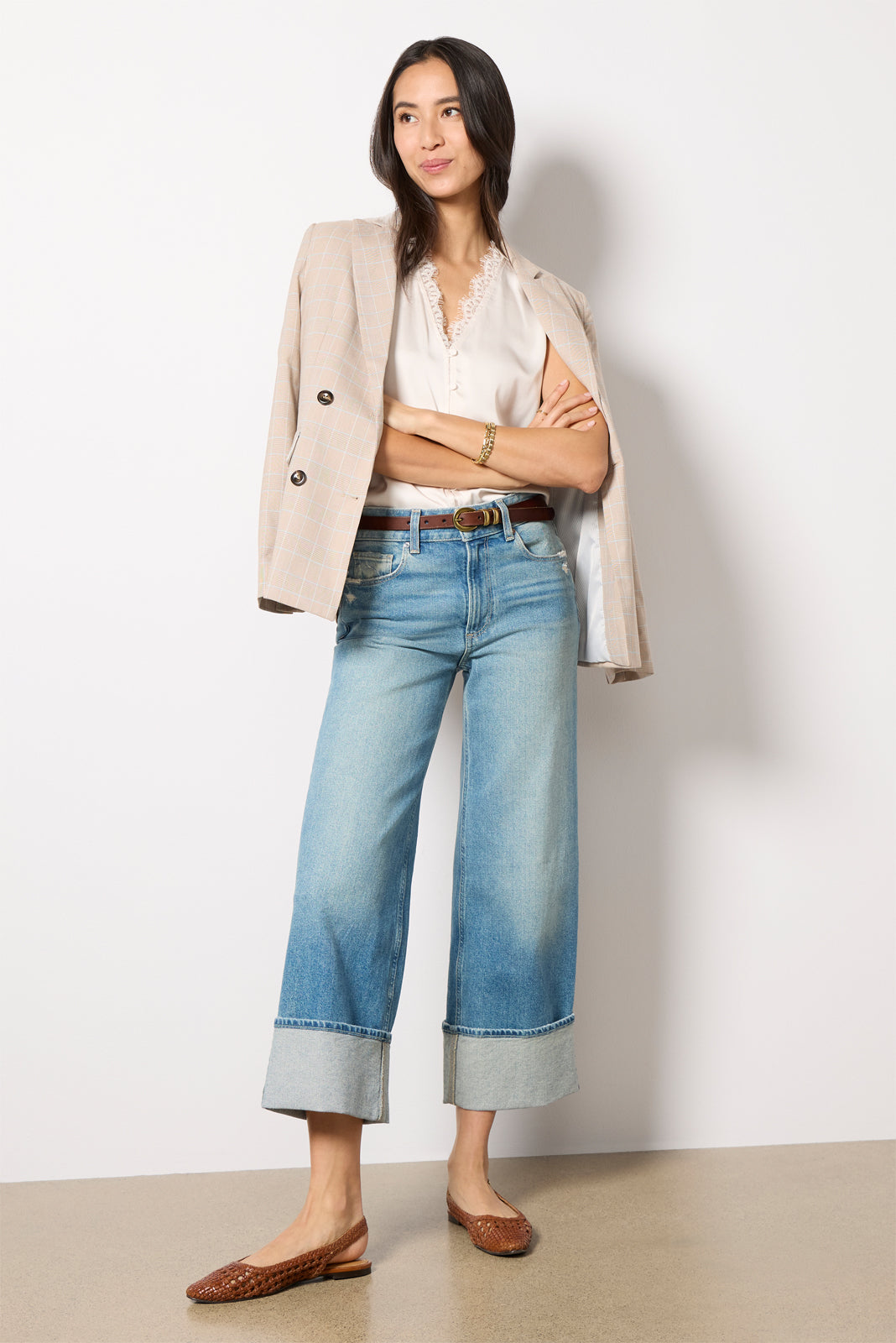 Ariella Sleeveless Lace Trim Blouse