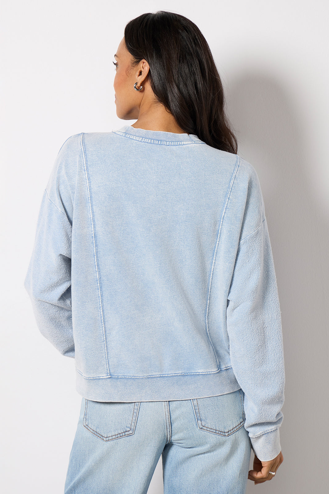 Lax Knit Denim Sweatshirt