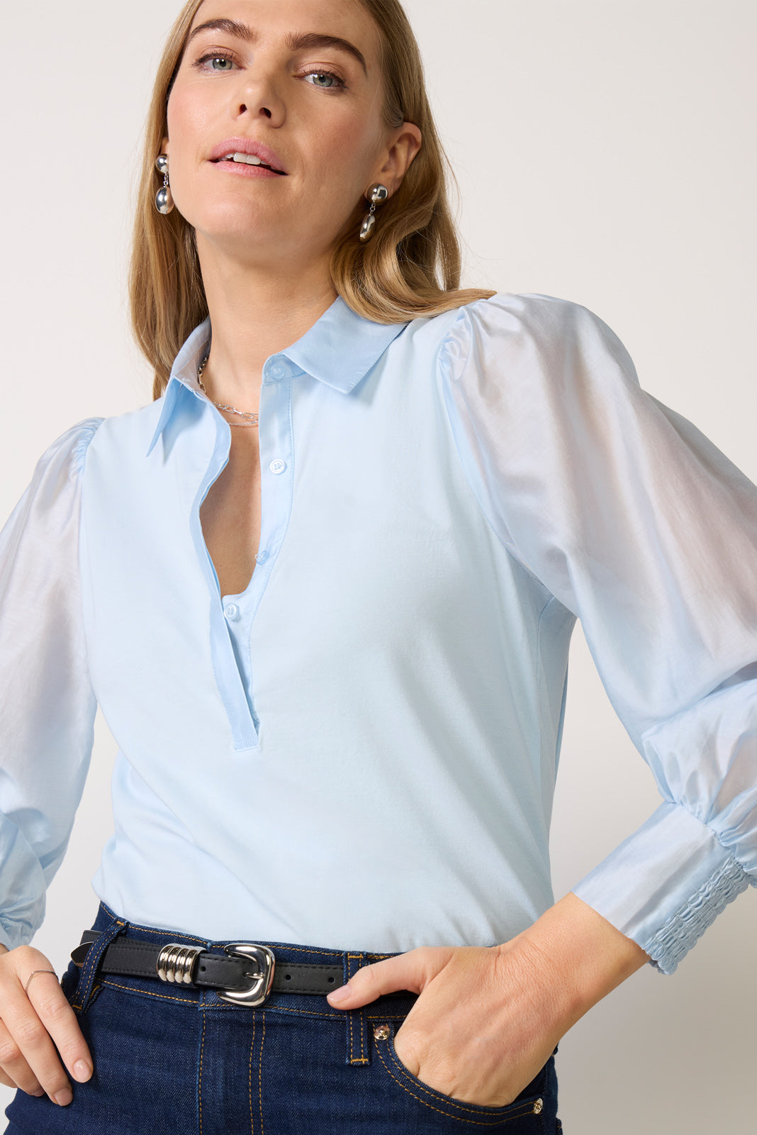 Nelly Sheer Sleeve Top