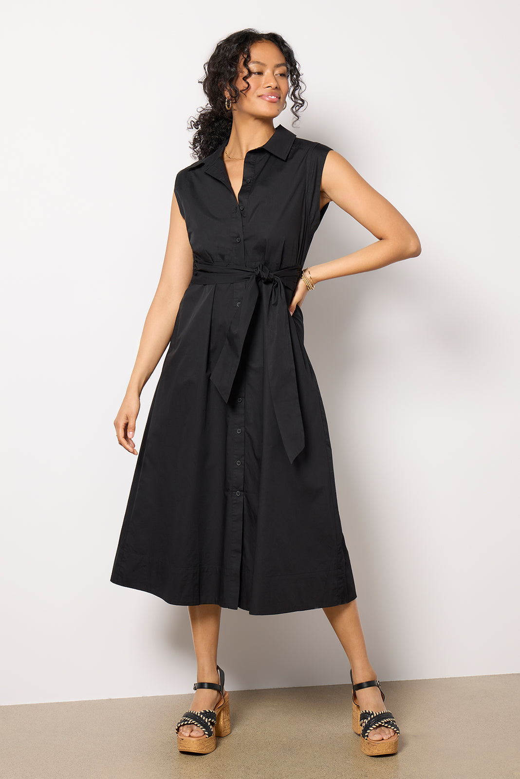 Perry Tie Waist Shirt Dress