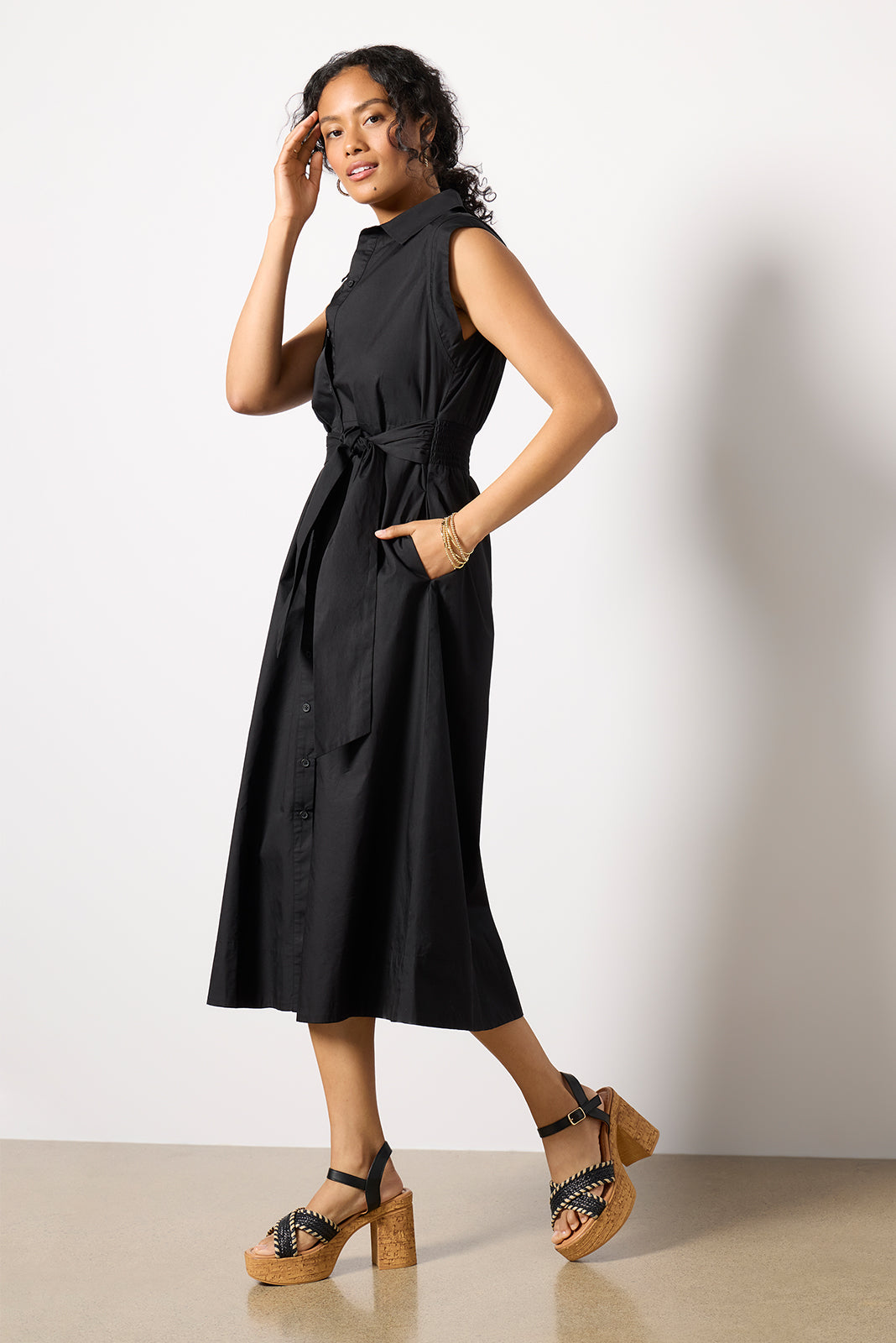 Perry Tie Waist Shirt Dress