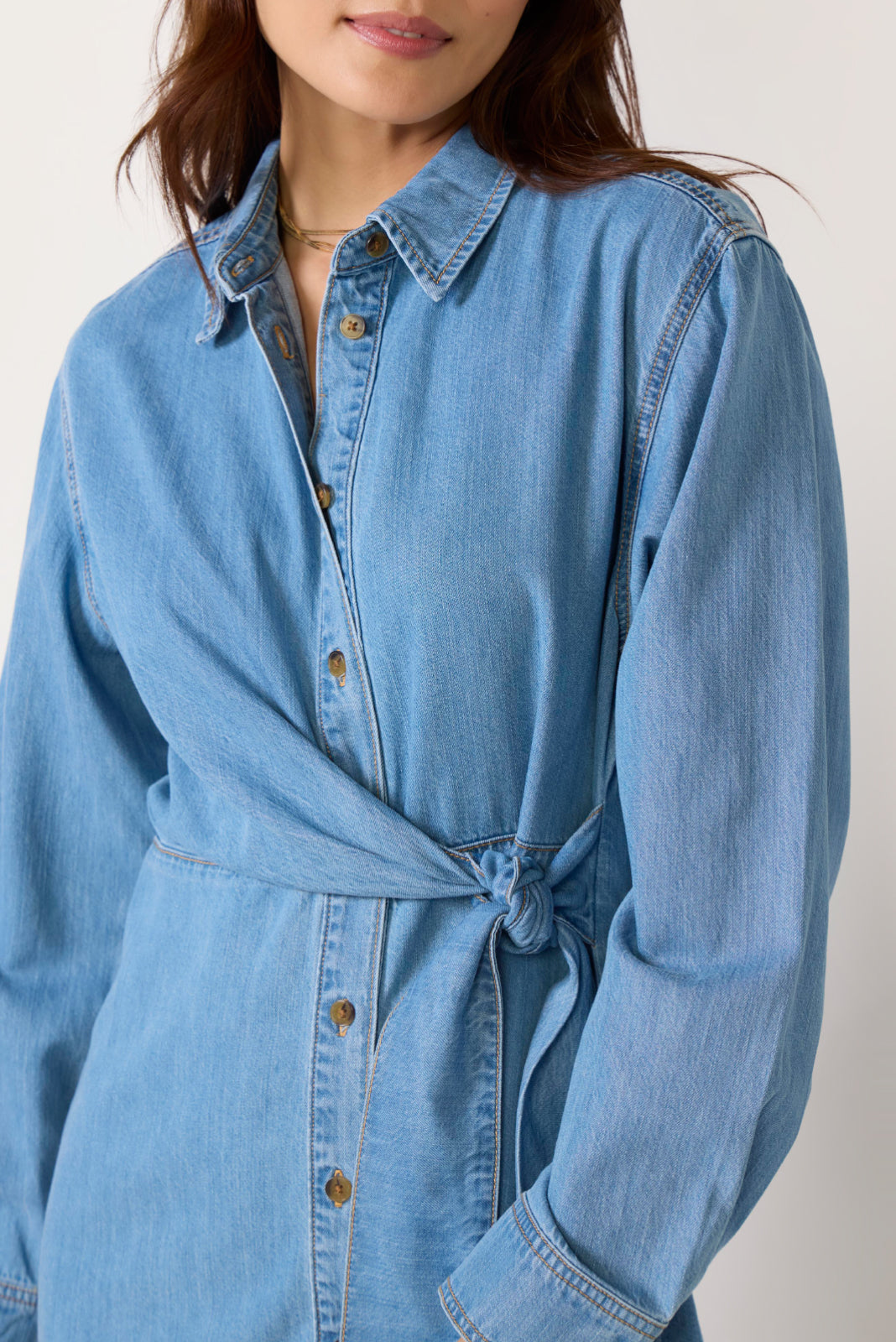 Denim Wrap Shirt Dress