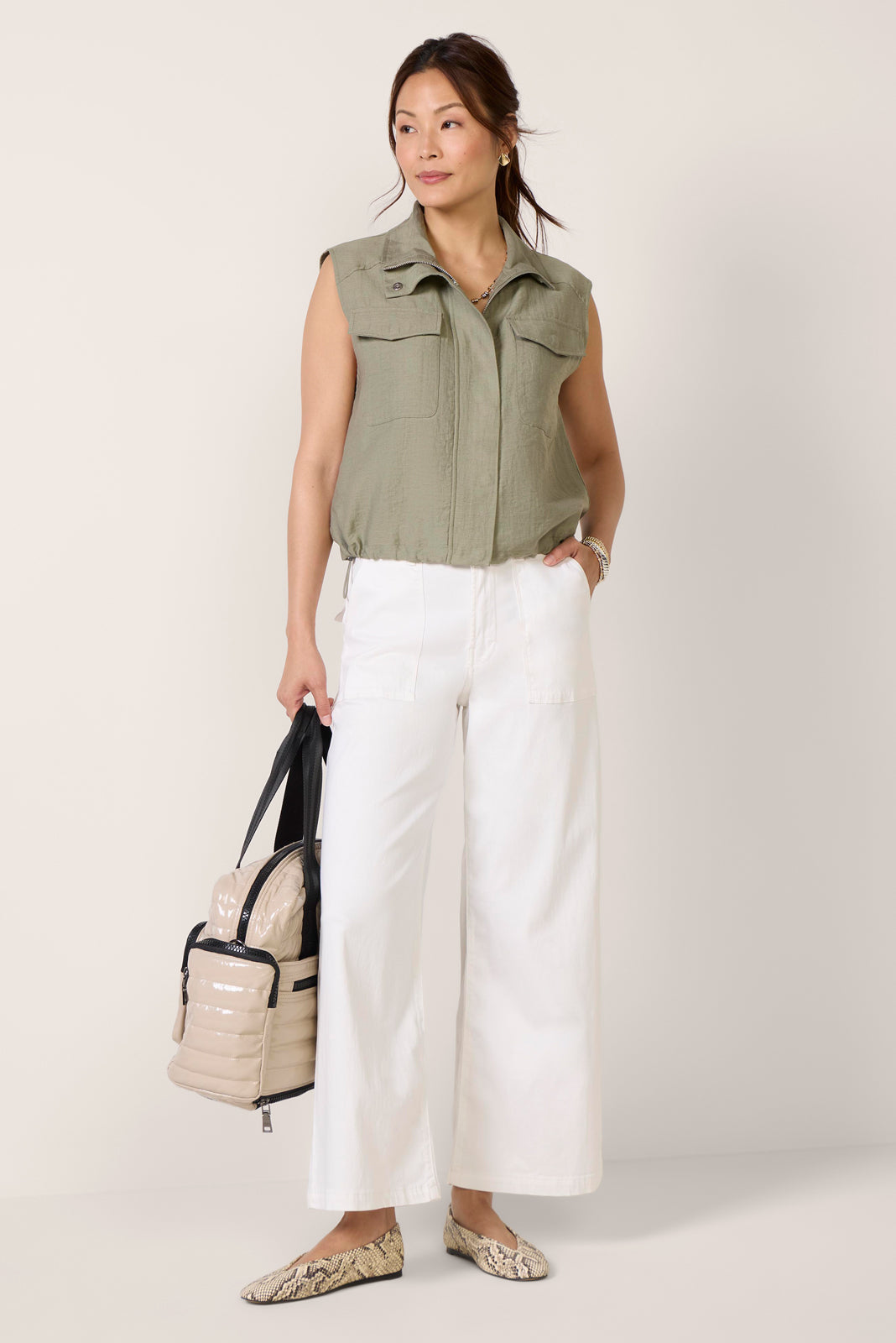 Meg Wide Leg W Porckchop Pocket