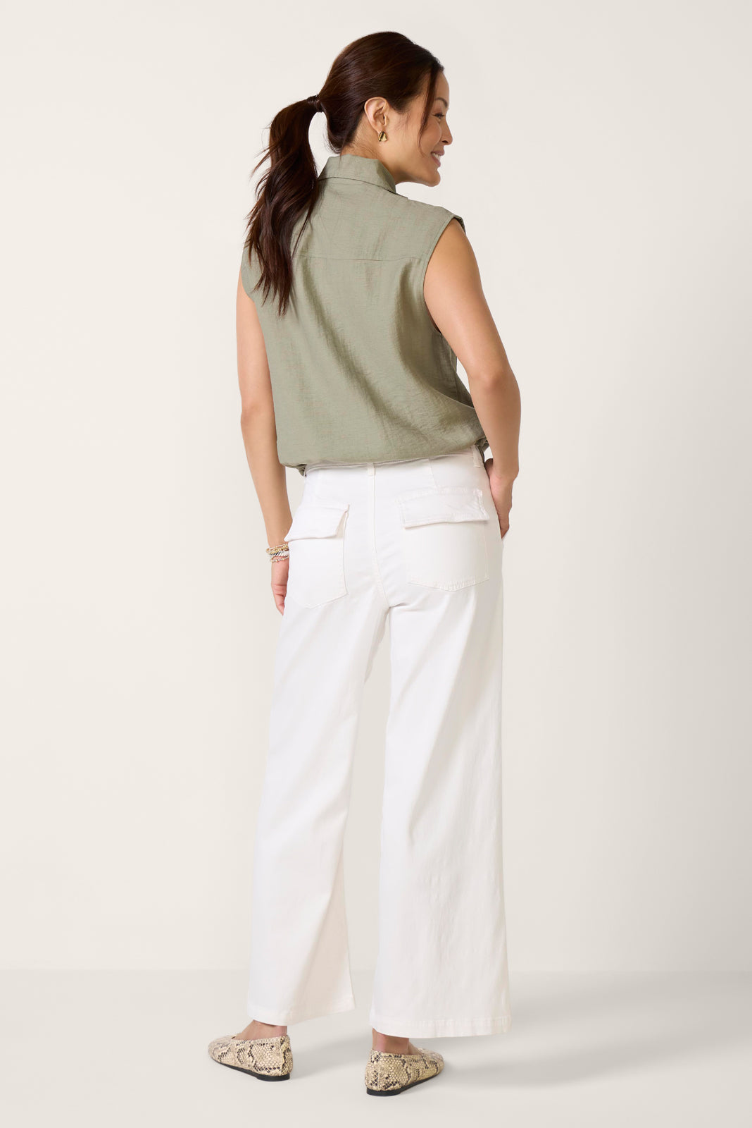 Meg Wide Leg W Porckchop Pocket