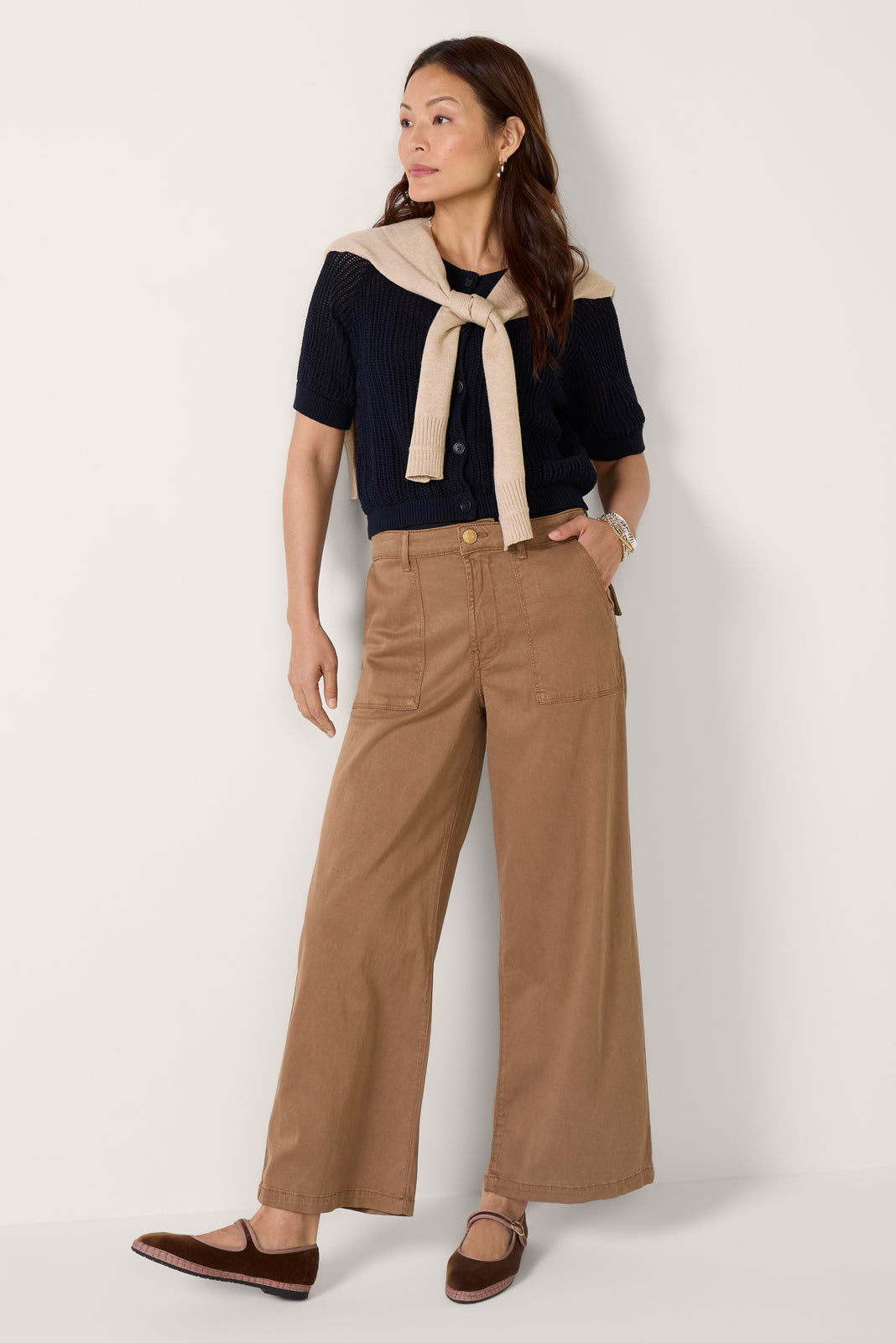 Meg Wide Leg W Porckchop Pocket